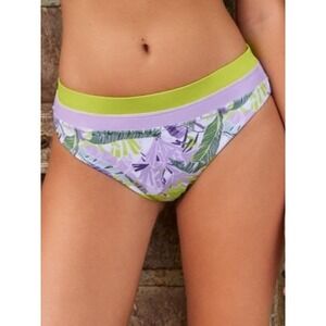 NWT Phax Basil Nature Palm Hipster Bikini Bottom Size Medium Beach Vacation Swim